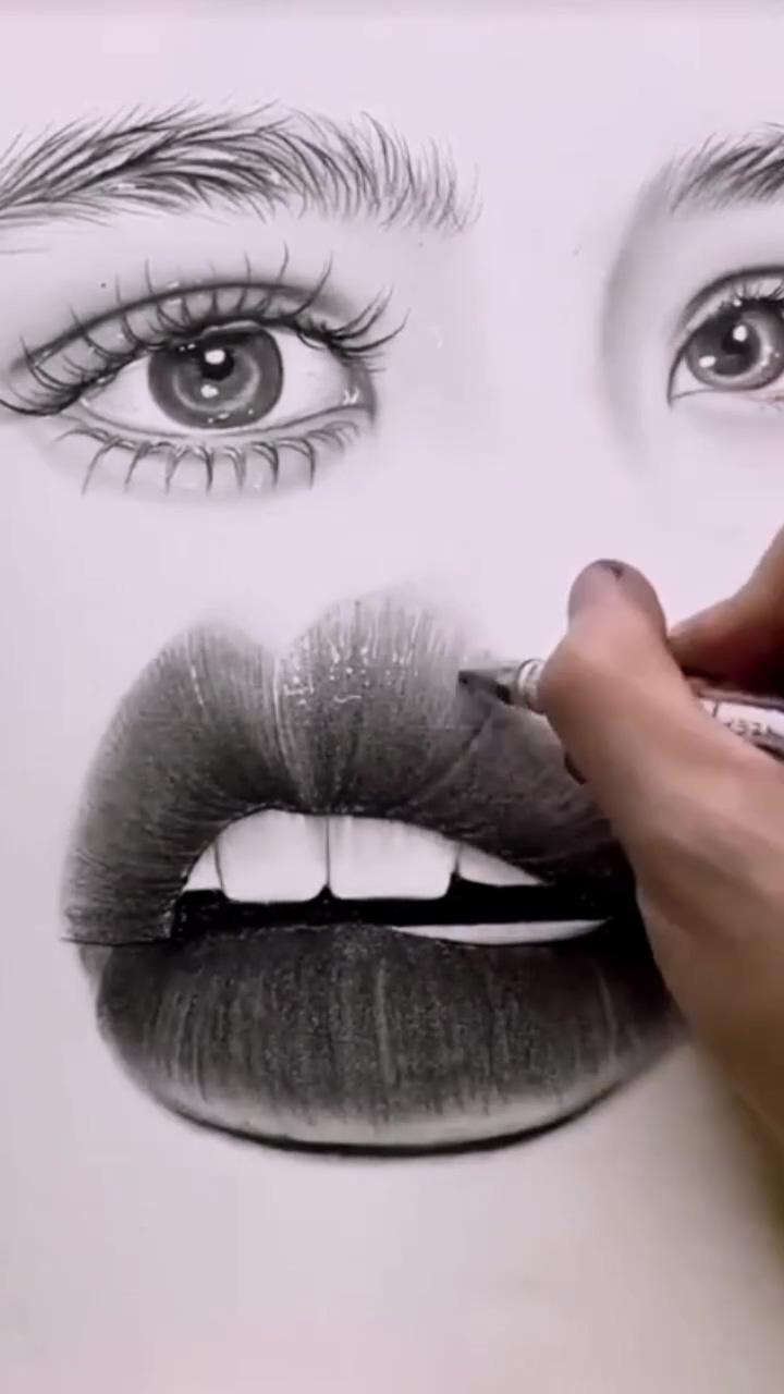 Lips drawing tutorial easy | perfect hair