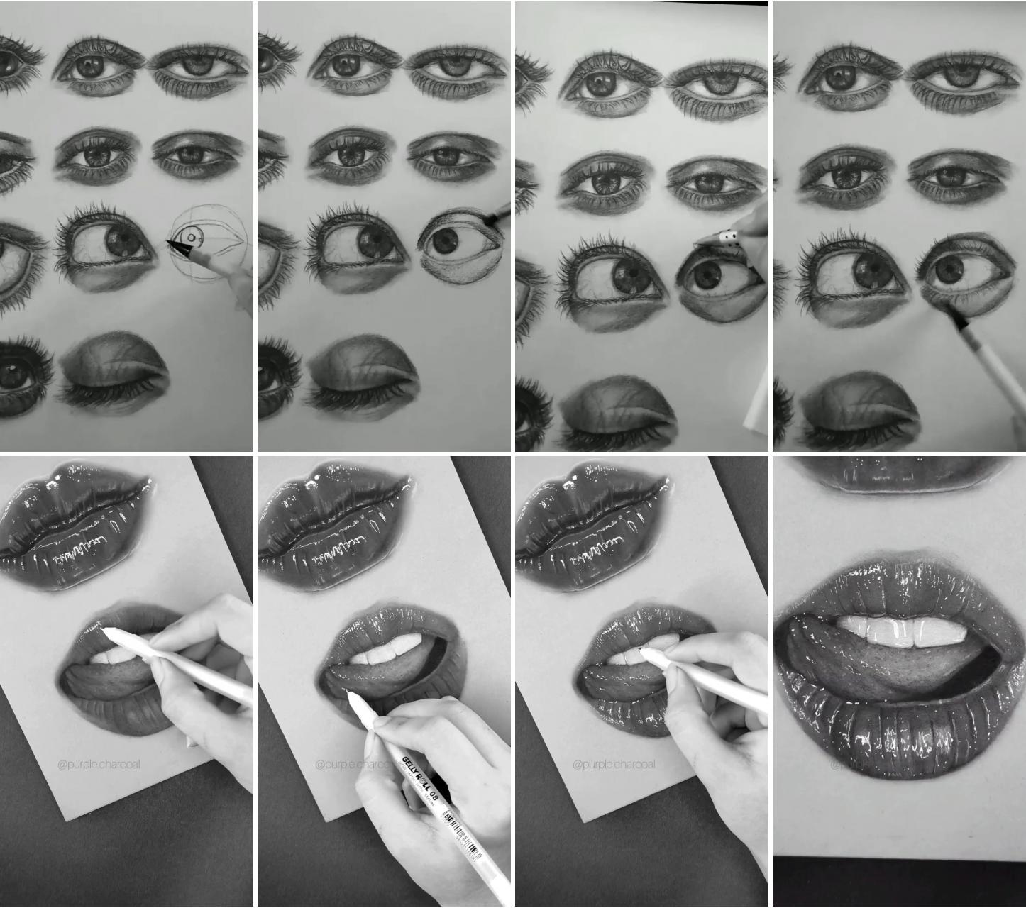 Lips sketch | easy eye drawing