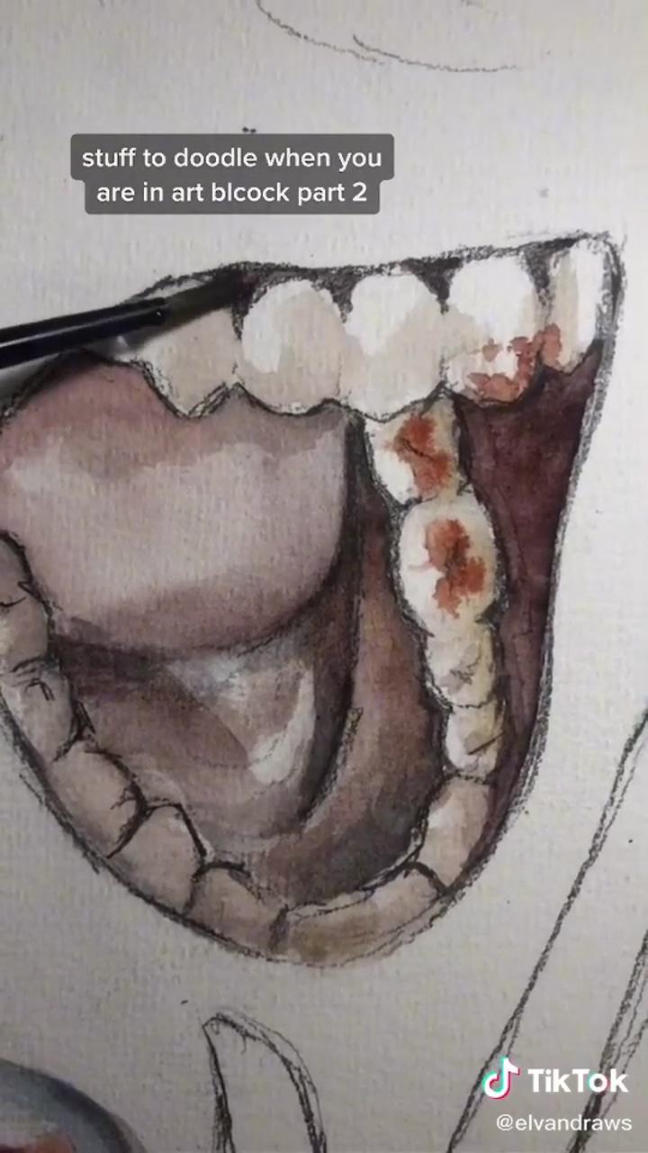 Mouth and teeth drawing | how to blend colored pencils