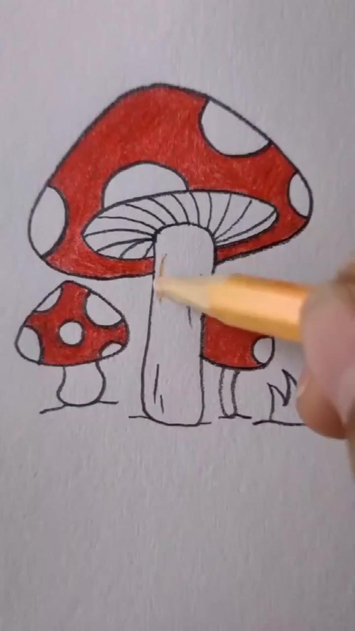 Mushroom drawing | easy butterfly drawing