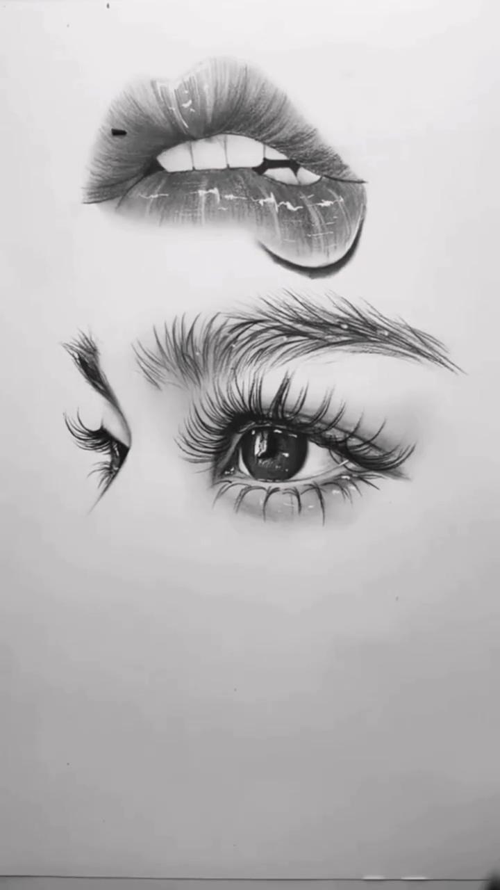 Next level eyes eyebrows face drawing | cool pencil drawings