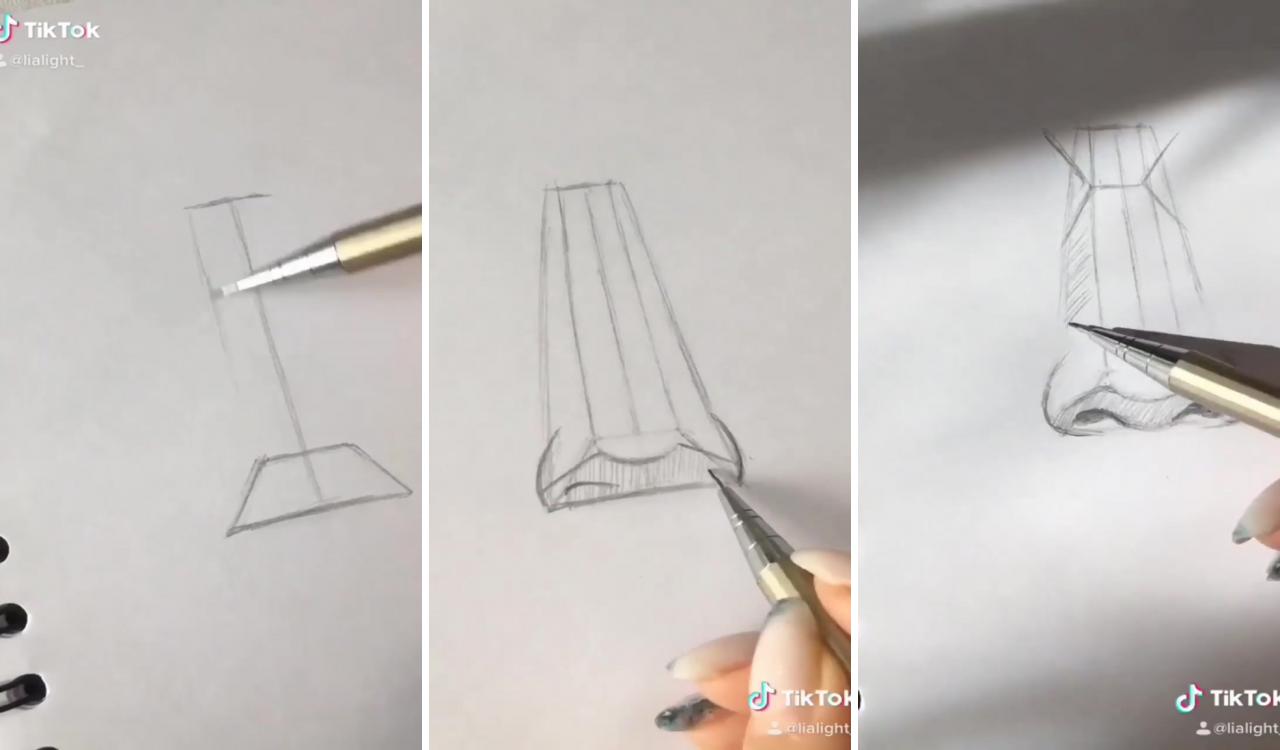 Nose sketch credit by lialight_ instagram | cool pencil drawings
