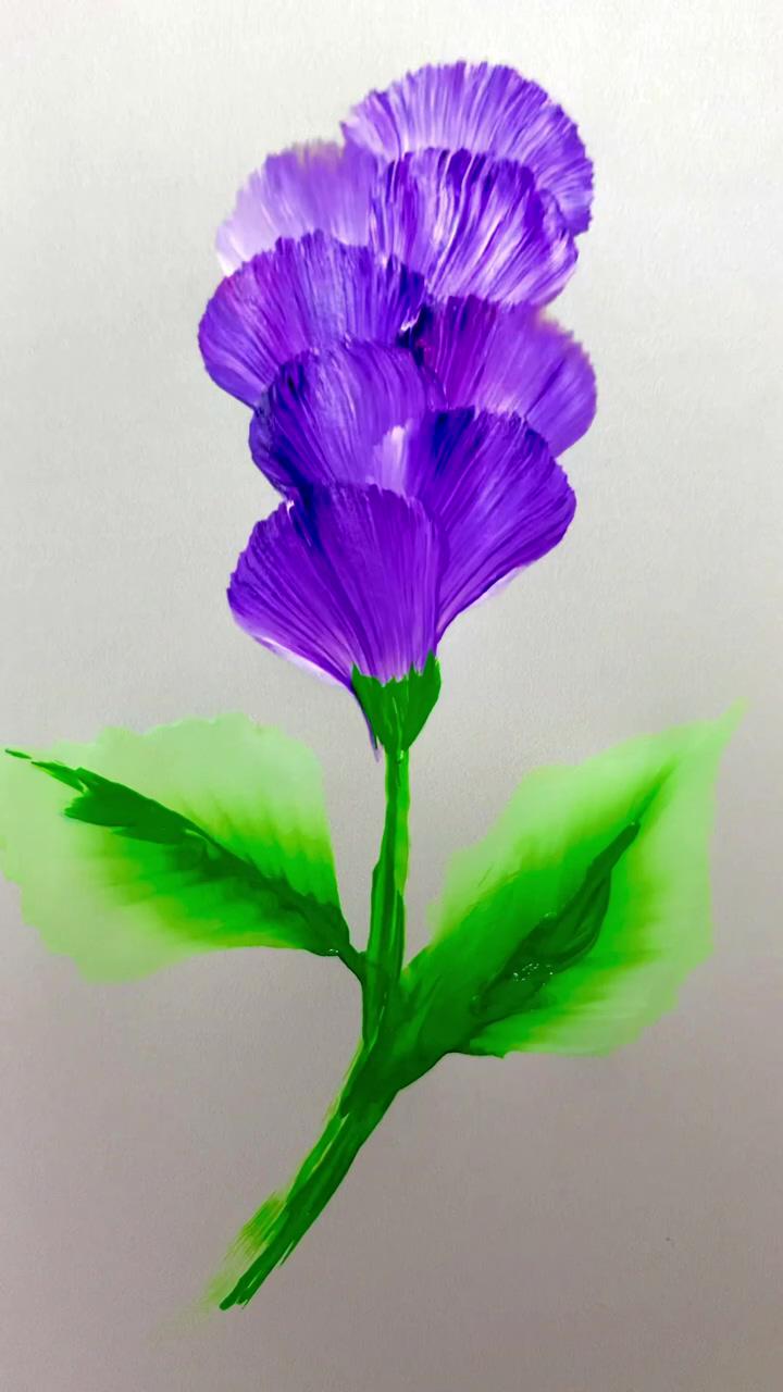 One stroke painting - petals and leaves | art painting gallery