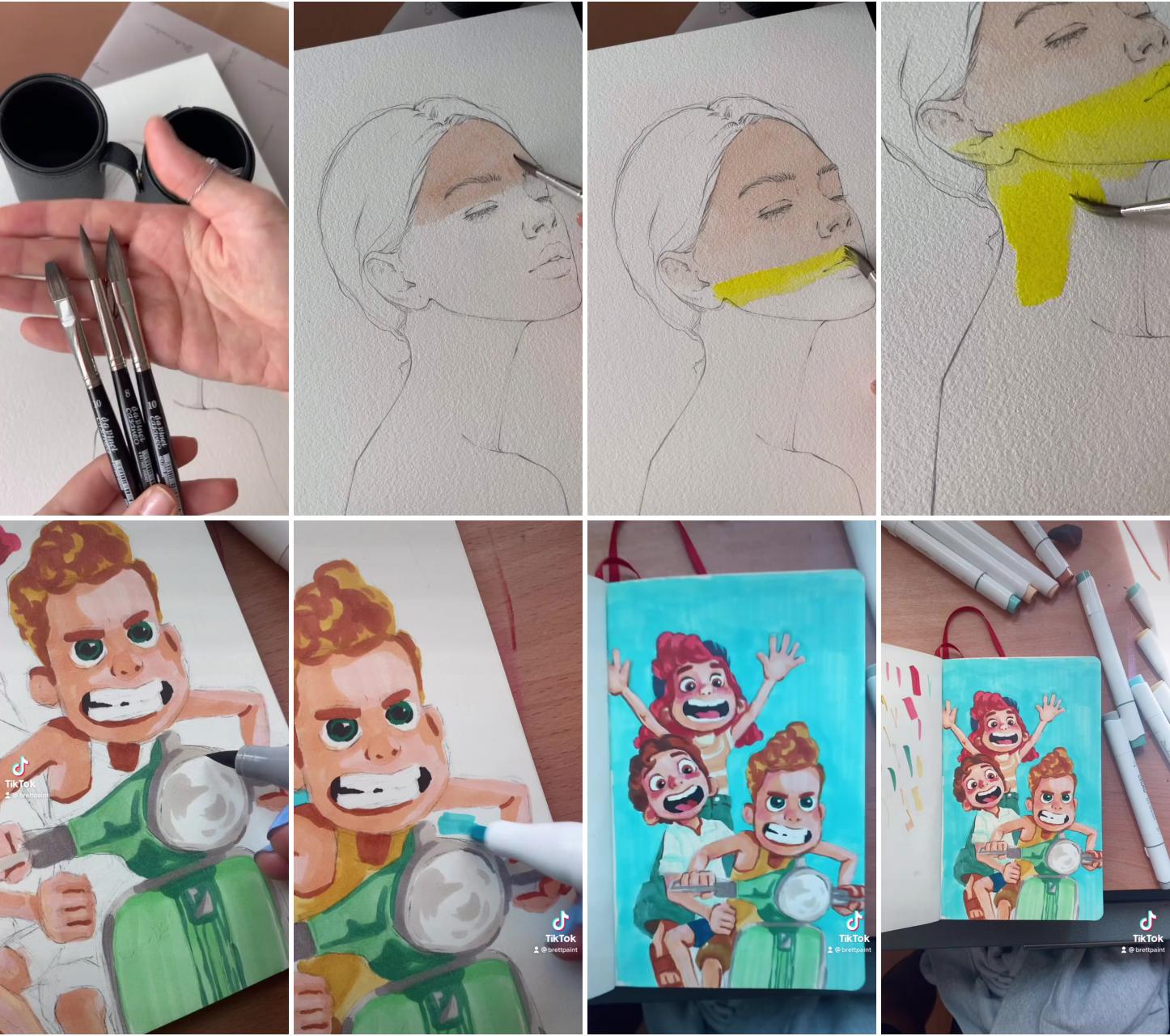 Painting drawing woman face portrait watercolor art | luca fan art