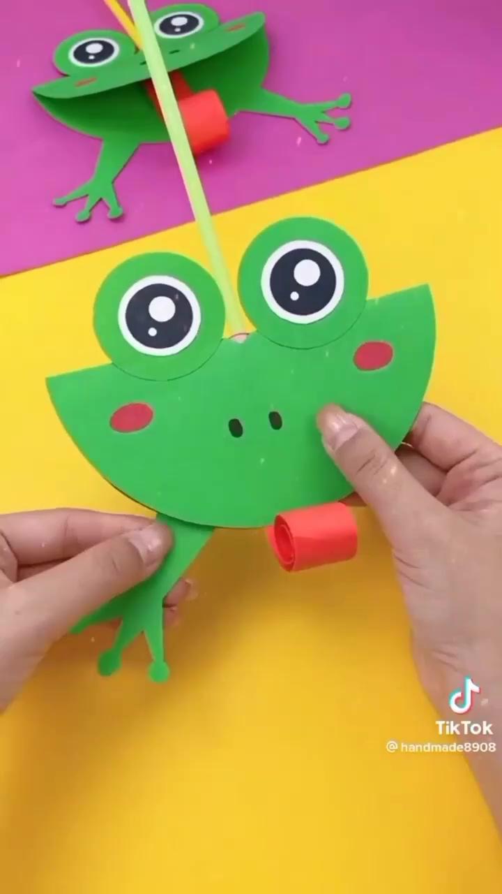 Paper frog toy | learn how to draw a monsters with this super easy step by step drawing tutorial for beginners