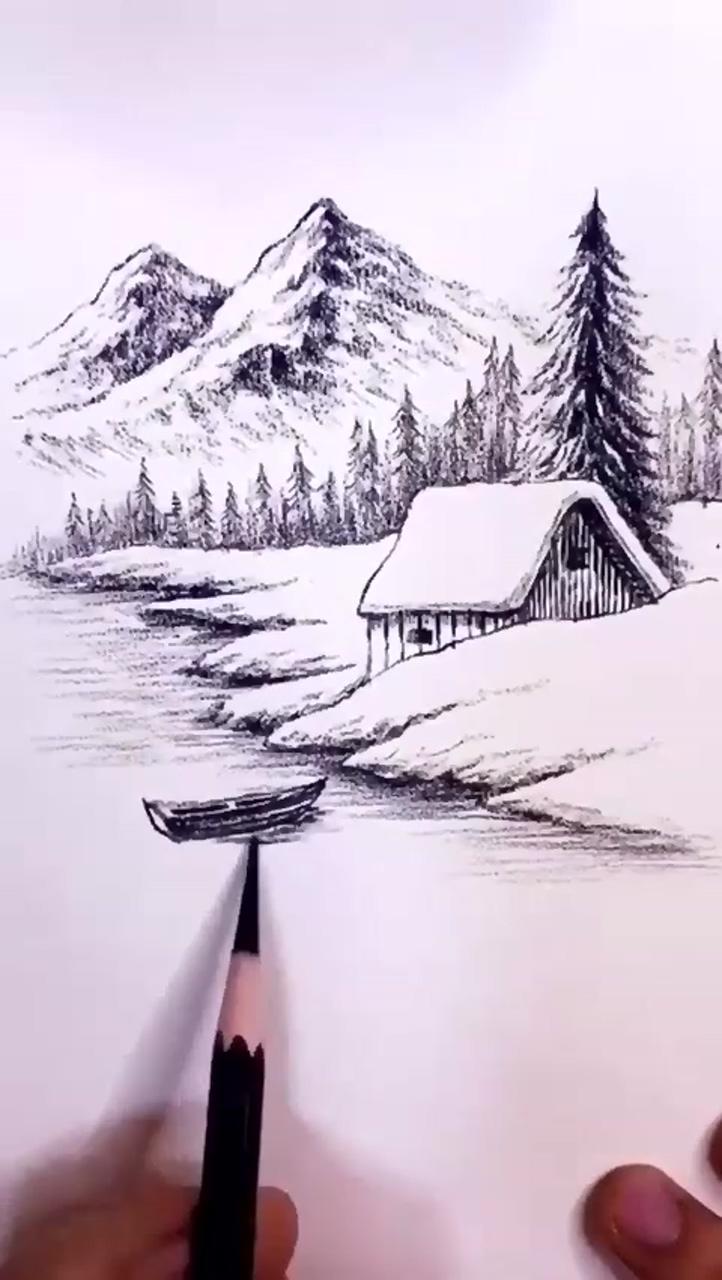 Pencil drawing tutorial - part 1 - shoaibuu | landscape pencil drawings