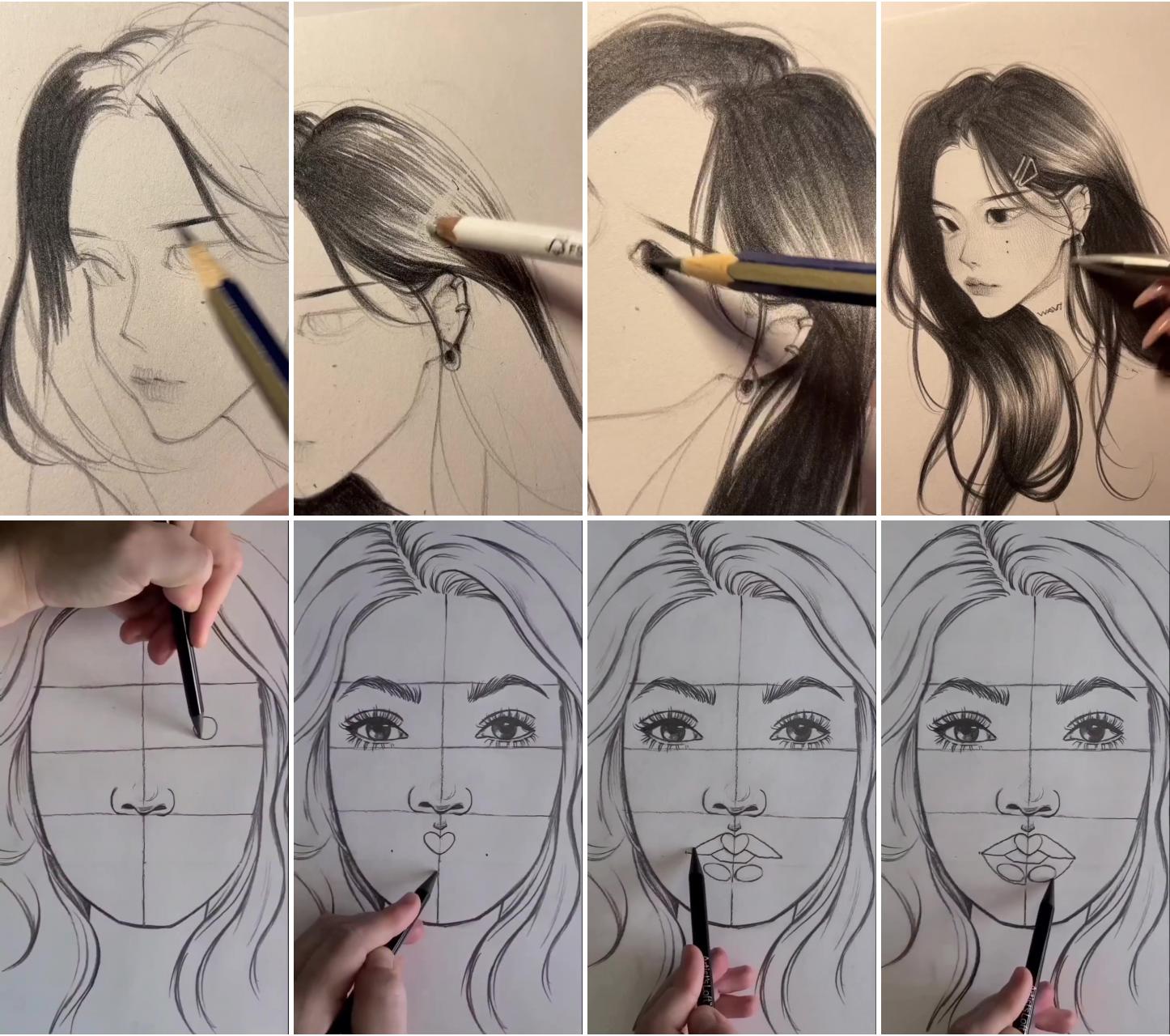 Quick & simple face sketch drawing tutorial,, most creative drawing art | pencil sketch images