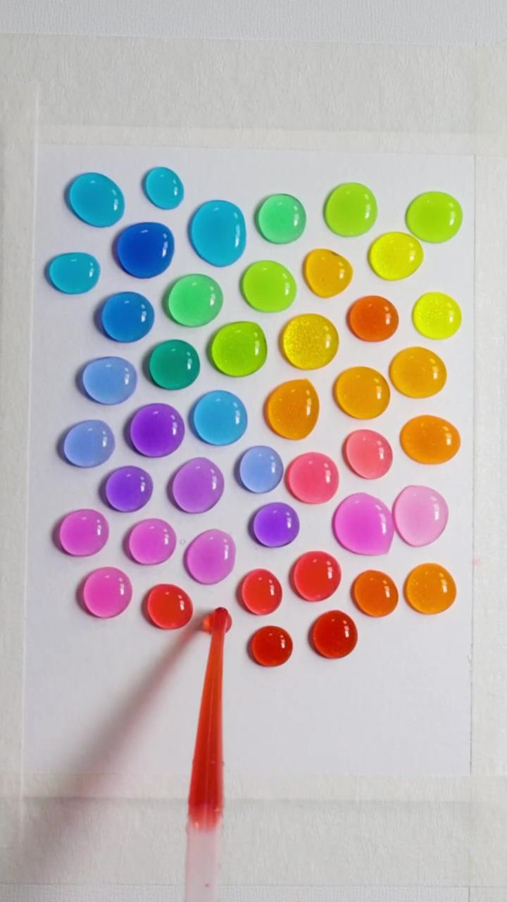 Rainbow watercolor dots | watercolor paintings for beginners
