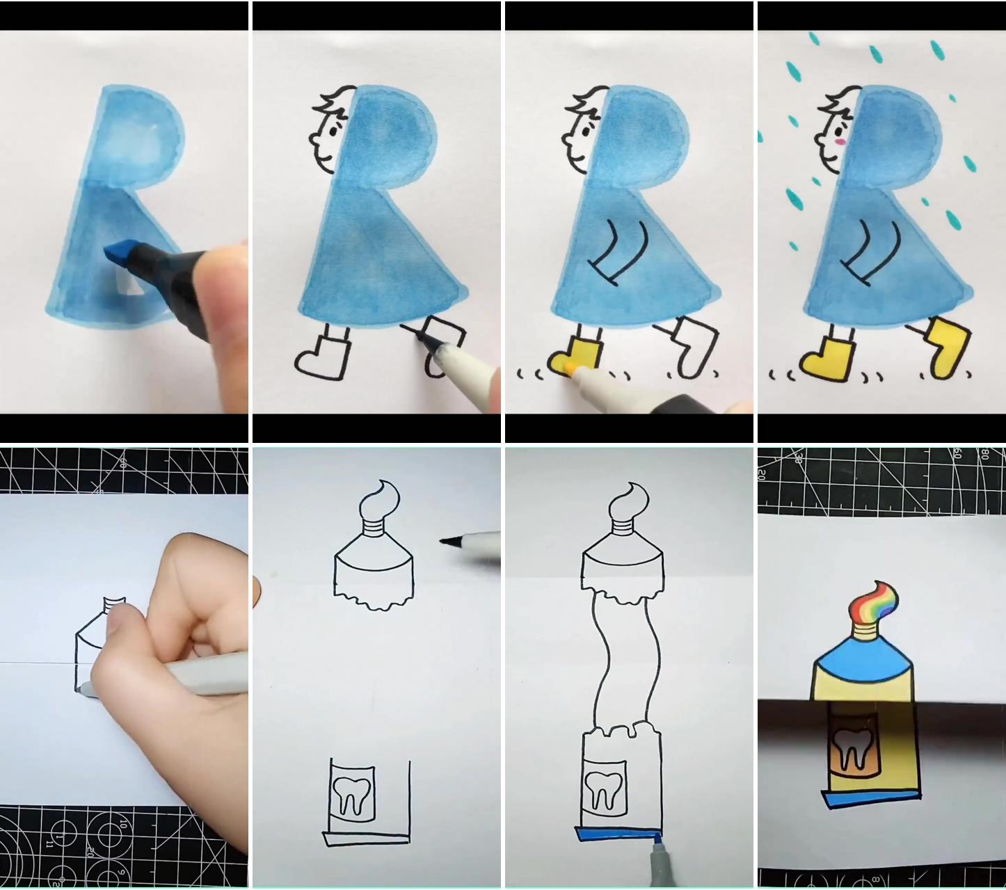 Raincoat boy drawing | how to draw a toothpaste - easy step by step guide for kids