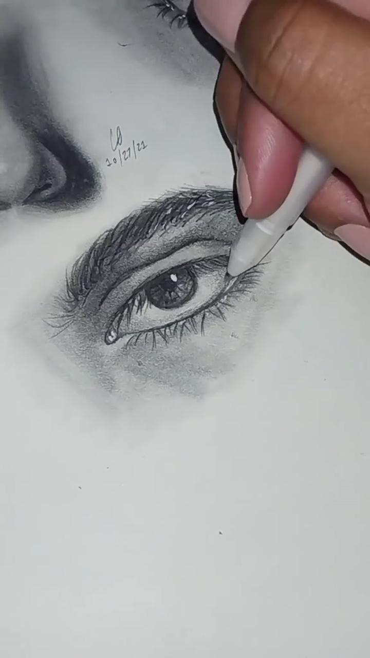 Realistic and easy eye drawing tutorial for beginners | incredible art