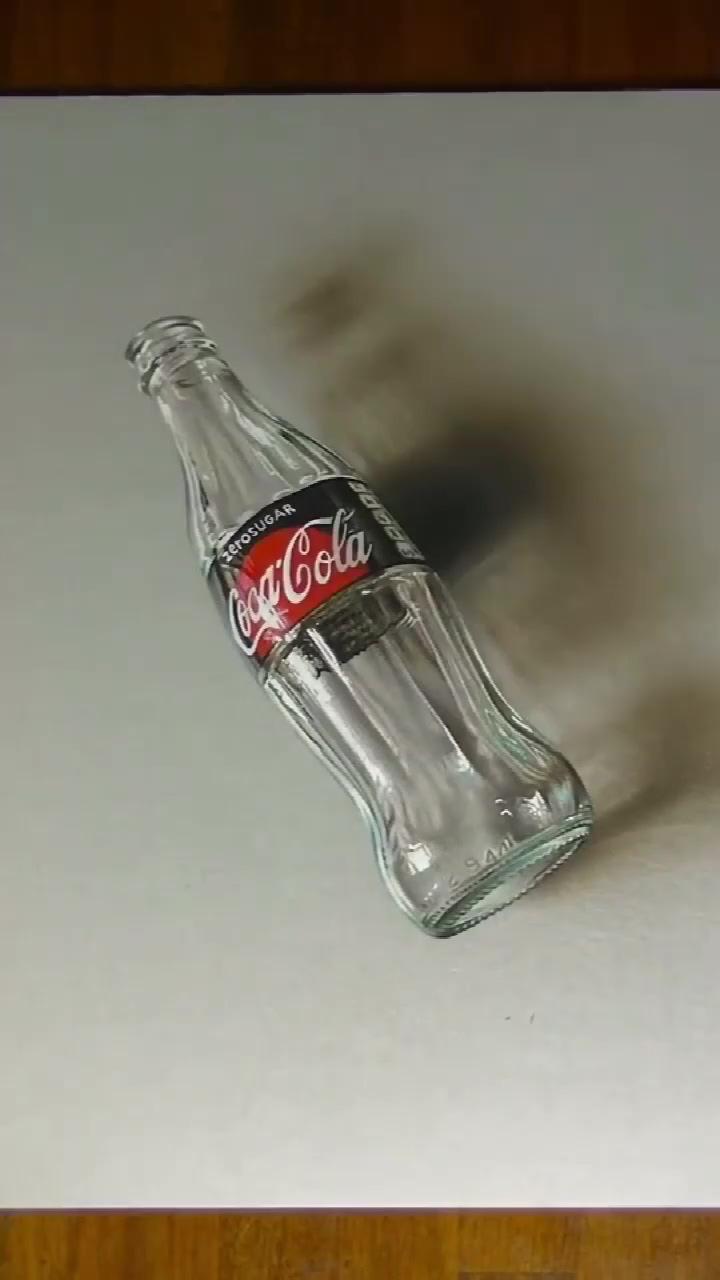 Realistic painting, coke bottle | interior design style