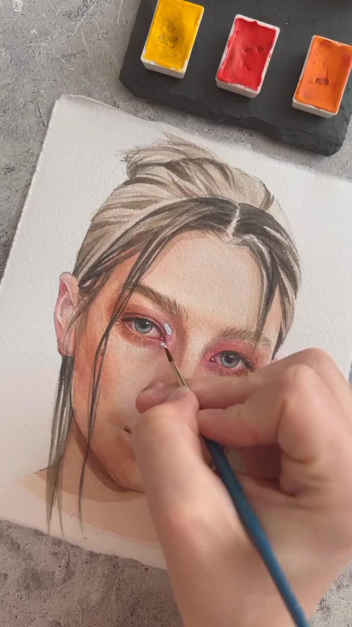 Realistic painting | watercolor portrait by rolandfranord on ig