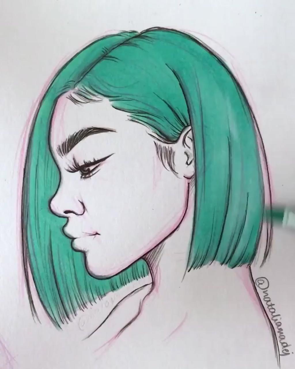 Satisfying hair art | easy portrait drawing