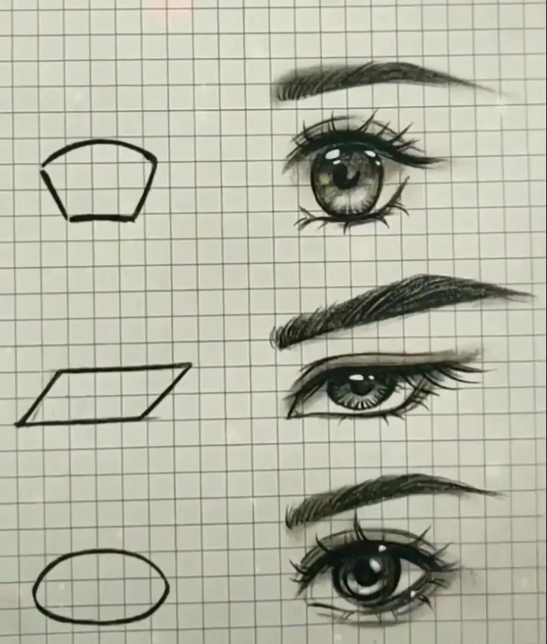 Sketching eyes from basic shapes credit by hsh2860 on douyin | pencil sketch images
