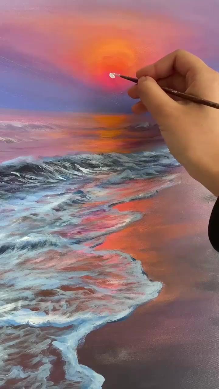 Sunset painting | pencil drawing step by step tutorial