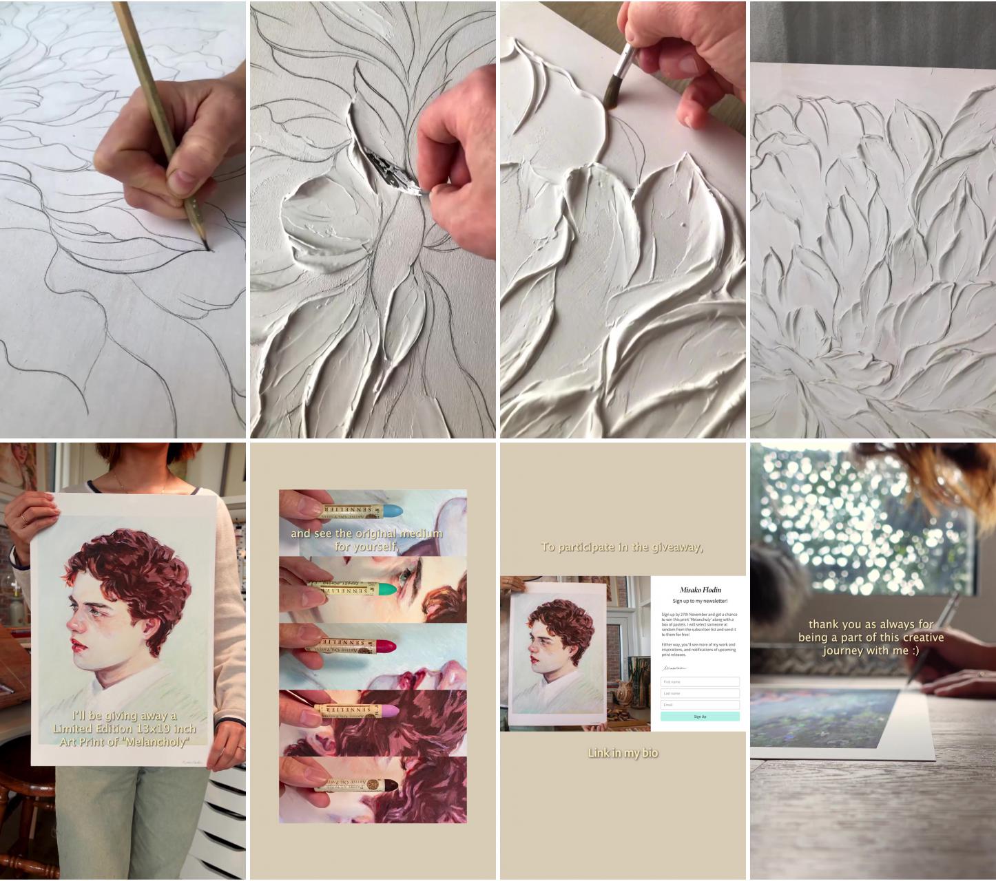 Textured art process | art print & oil pastels giveaway
