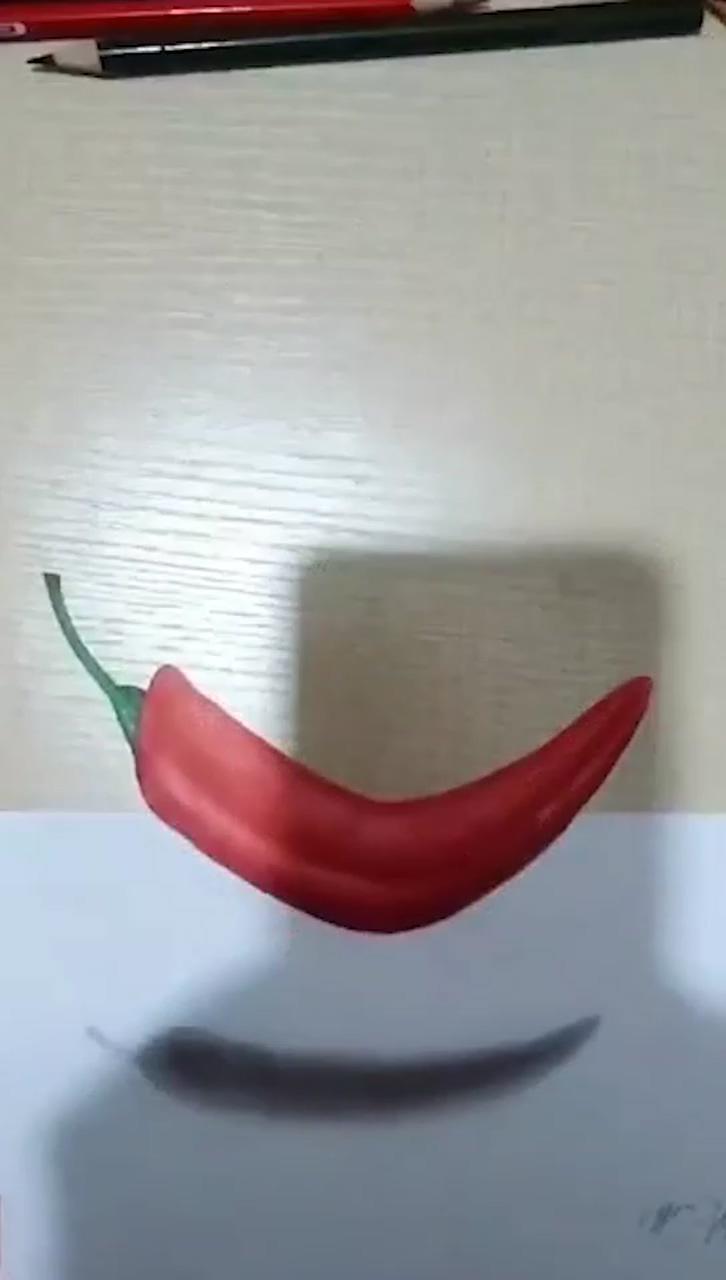 Trick art drawing 3d hot pepper on paper | drawing of an ant --how to draw 3d art with pencil