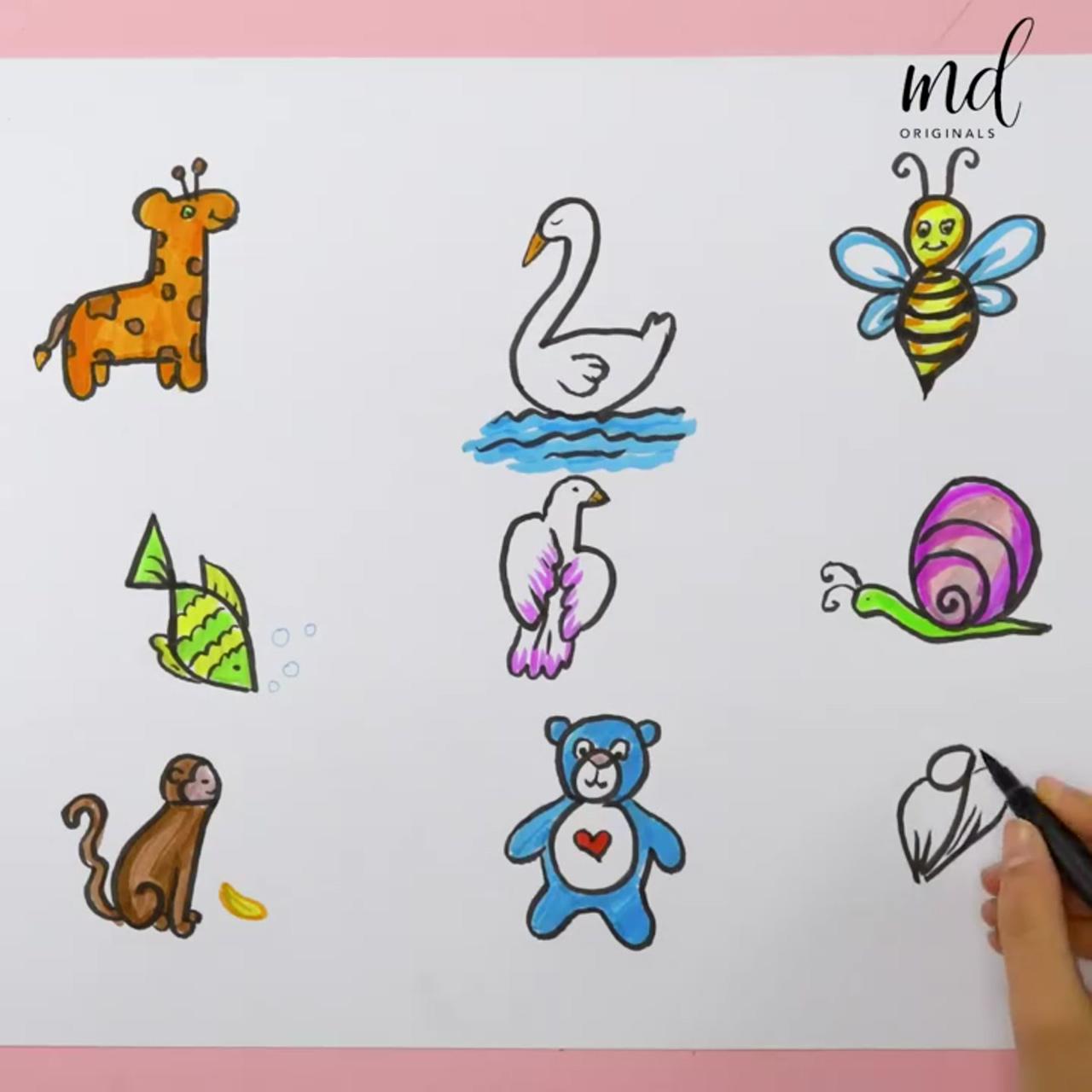 Turn numbers into animal | drawing images for kids