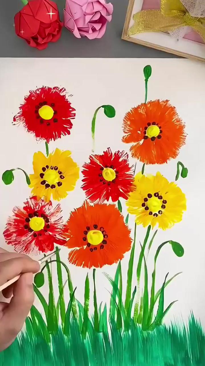 Use plastic bags to draw beautiful and creative paintings #craft | acrylic art projects