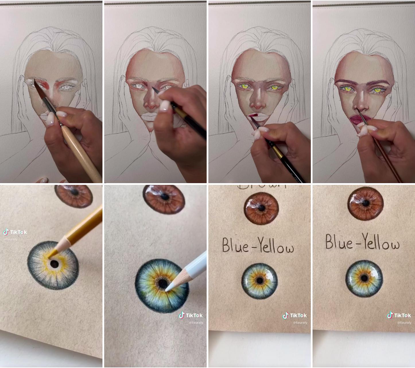 Watercolorportrait process #watercolorart #watercolorportrait #aquarelle #sketchbook #artprocess | watercolor portrait tutorial