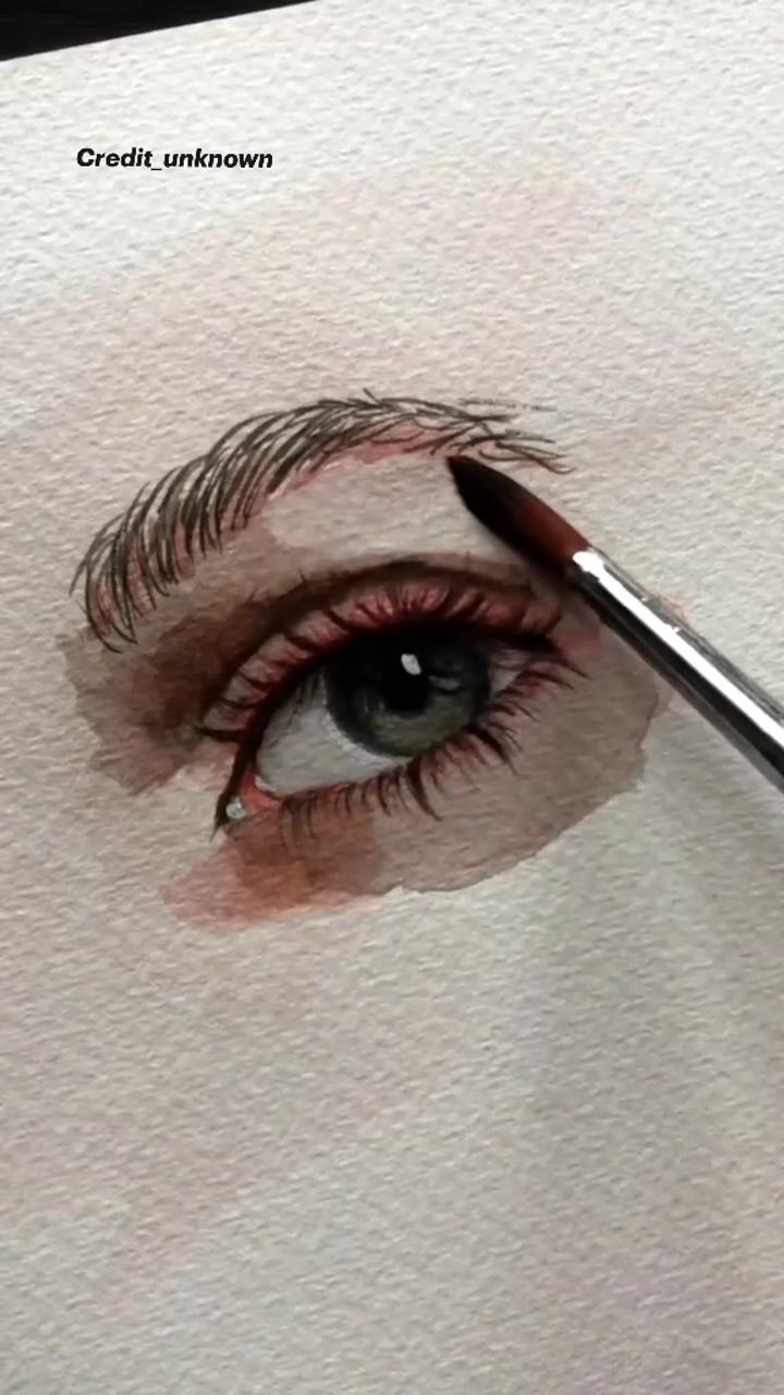 Watercolour eyes tutorial, how to draw watercolour eye,easy watercolour eye drawing, watercolour eye | watercolor portrait tutorial