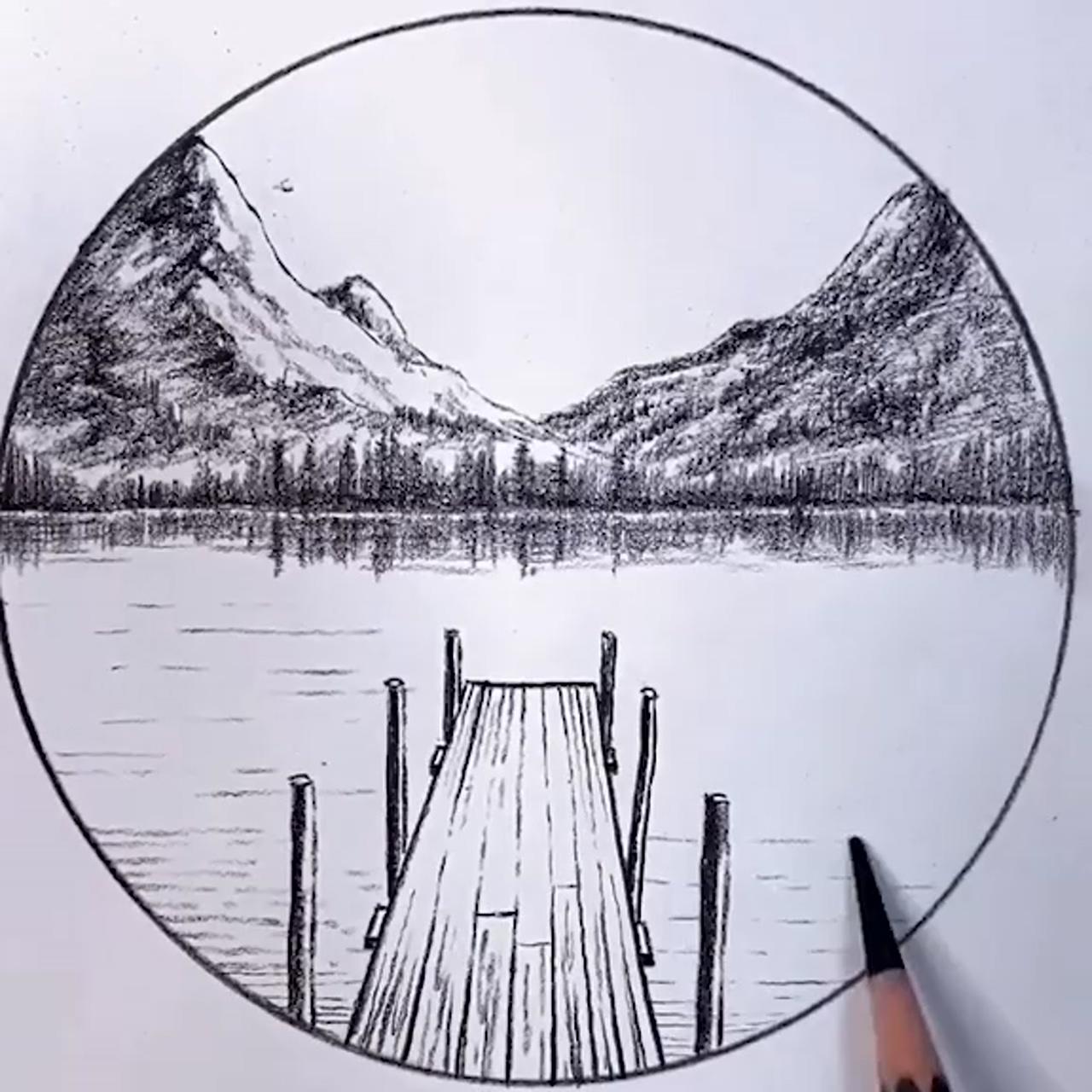 You can draw this too | landscape pencil drawings