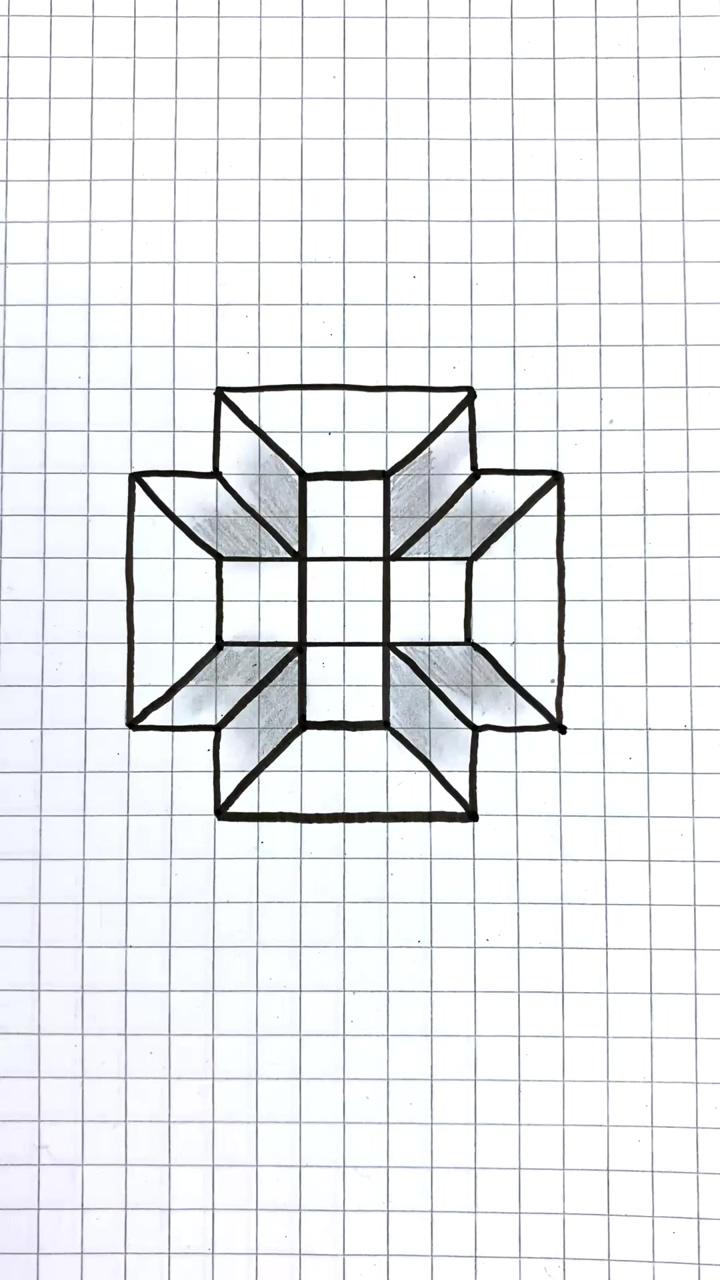 3d drawing | 3d cube art on paper