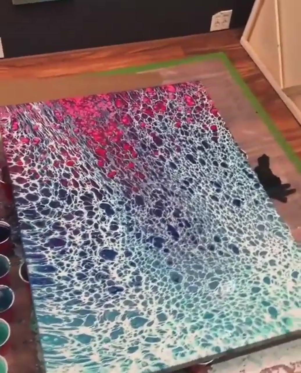 Acrylic art projects | flow painting
