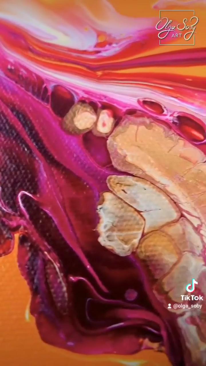 Acrylic pour painting with most unusual color palette for me | art for