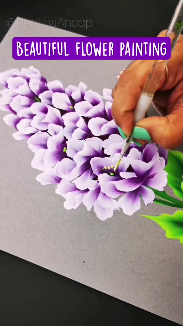 Beautiful flower painting nature painting in acrylics | learn few basics of flower painting