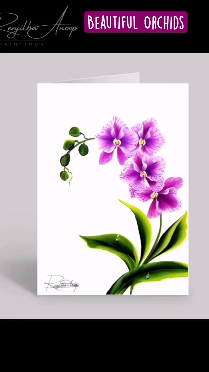 Beautiful orchids acrylic painting flowers | round brush painting for beginners, step by step acrylic painting, flower art / vanishreeart