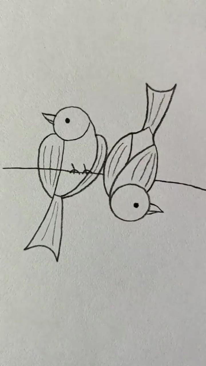 Bird drawing easy way | beauty art drawings