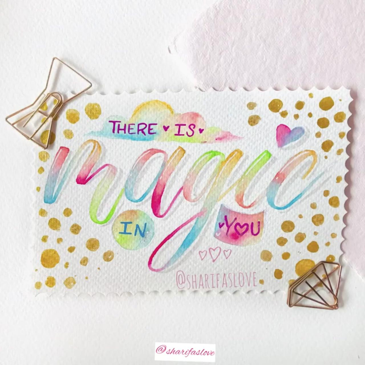 Blends with karin markers | hand lettering video: rainbow pinwheel by lyssa's letters