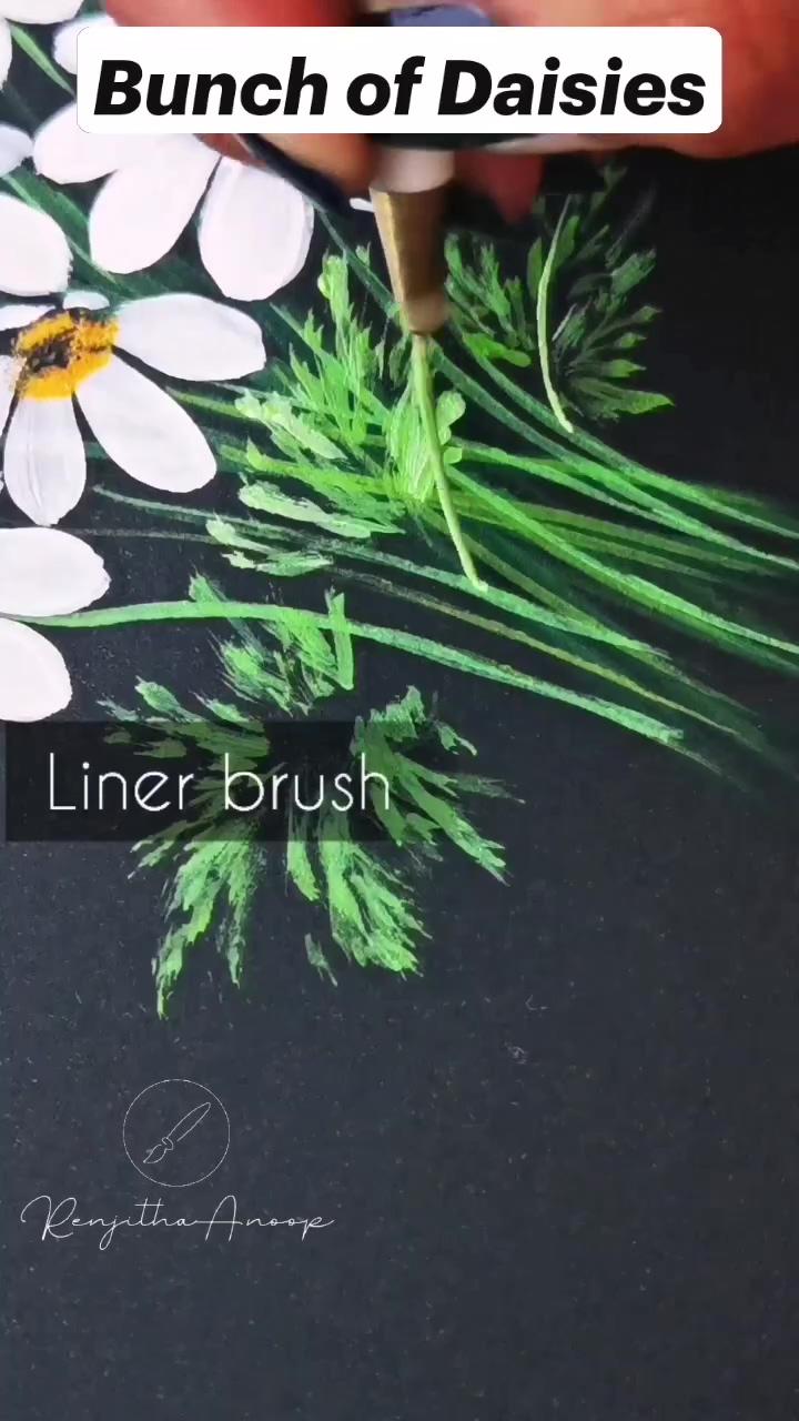 Bunch of daisies acrylic painting flowers | underwater gouache painting