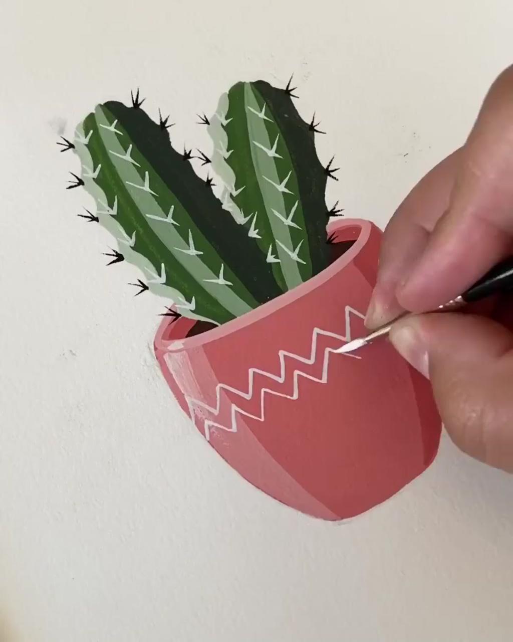 Cactus art | painting art lesson