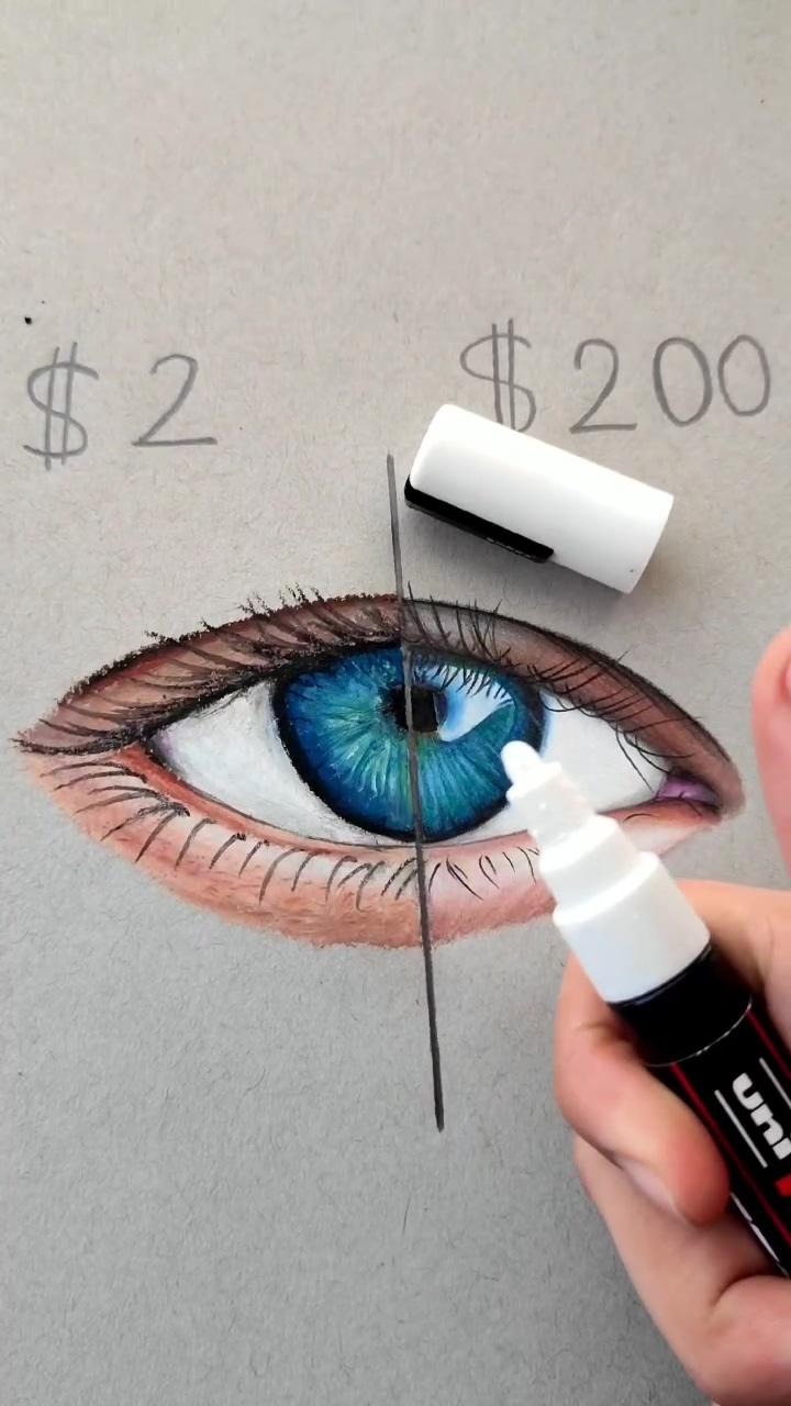 Cheap vs expensive color pencils pt2 | easy eye drawing