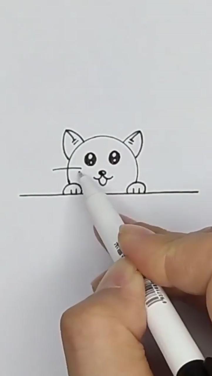 Draw a cute orange cat with a dollar coin; easy drawings for kids