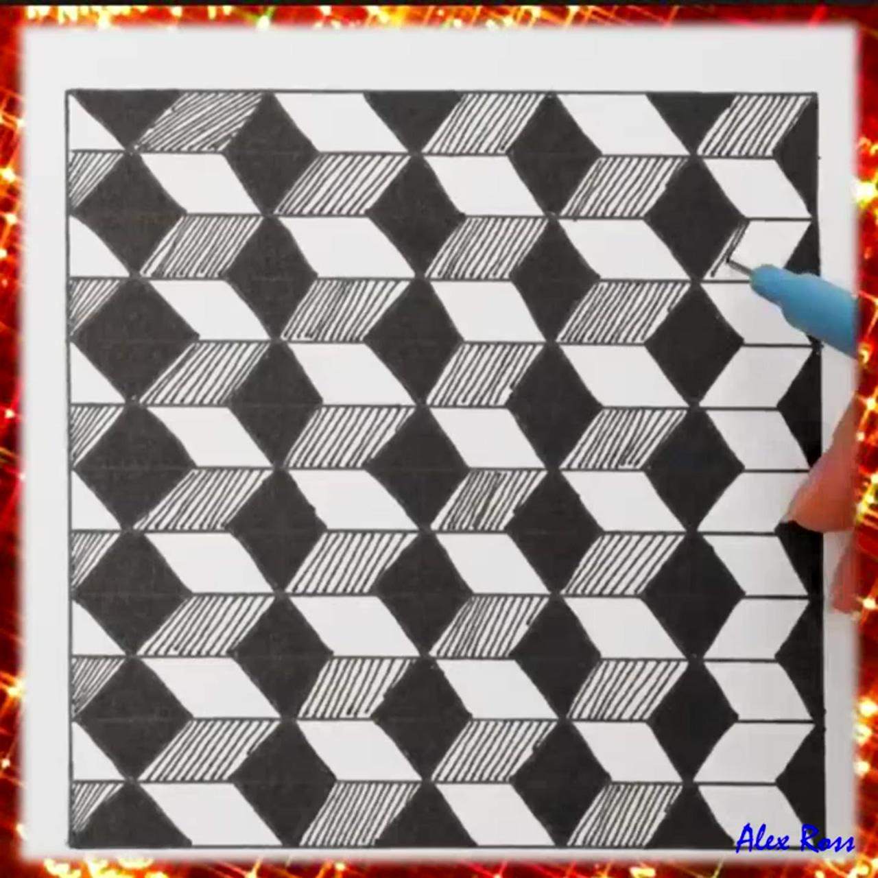 Drawing idea for beginners no8 | geometric pattern art