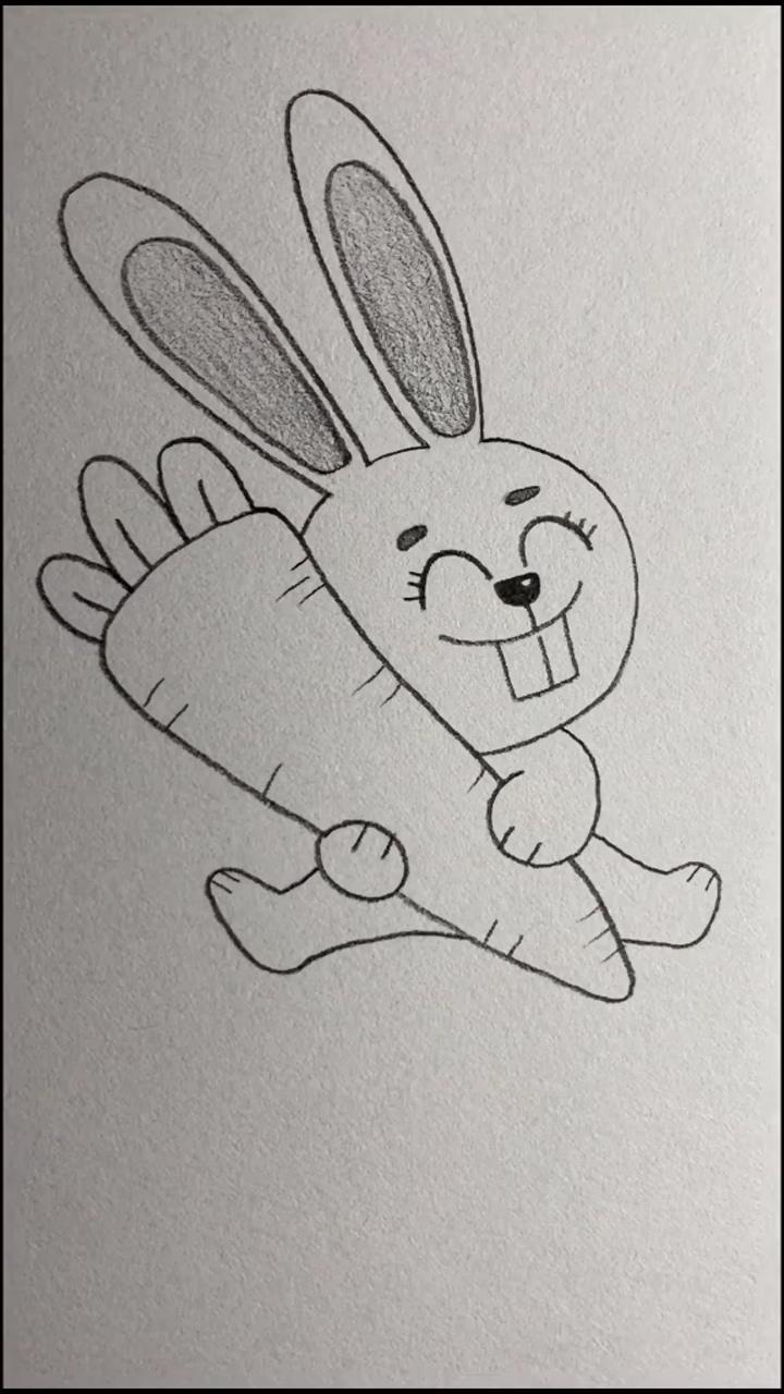 Drawing rabbit; easy sketch #easysketch #love #creative #art #cutedrawing #drawing