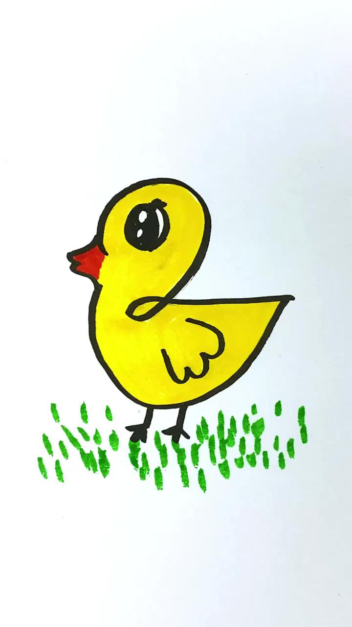 Duck drawing easy; duck drawing from letter s