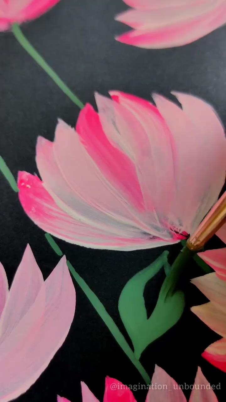 E easy dahlia flower painting in acrylics | art painting gallery