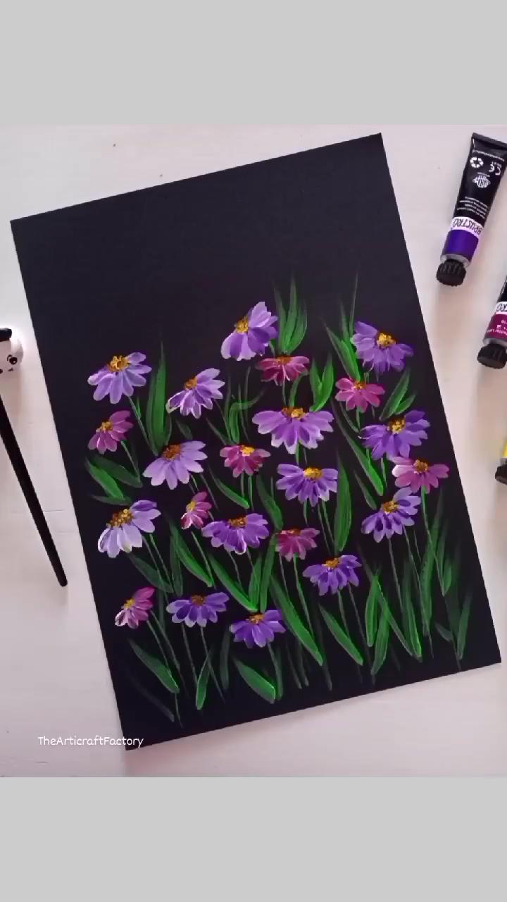 Easy floral painting | painting flowers tutorial