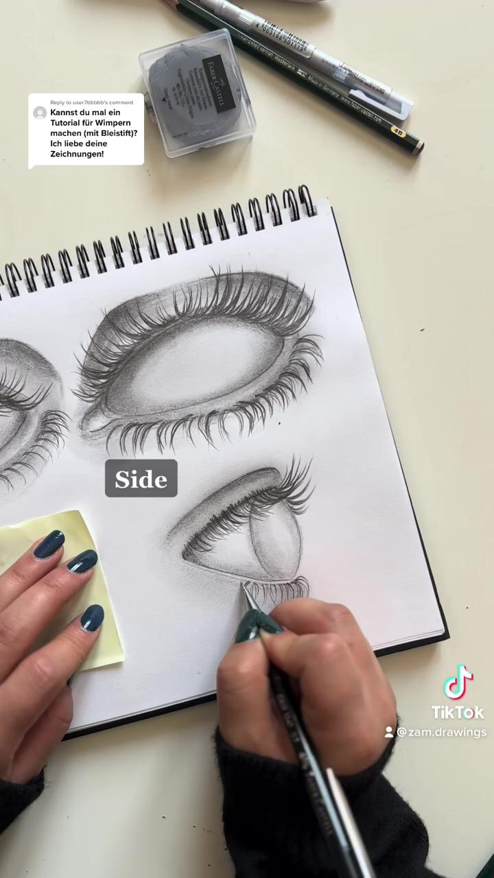 Eyelashes | mind blowing drawing technique using a cotton bud