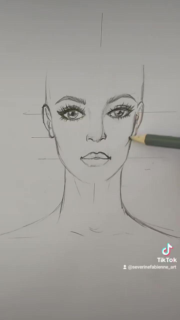 Face drawing technique by severine fabienne; drawing videos