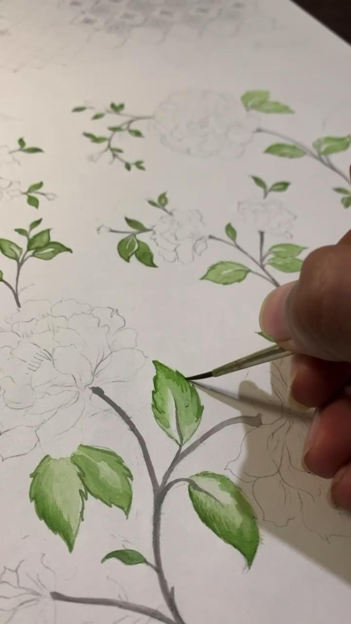 Floral pattern making process | how to paint watercolor butterflies watch the full video on youtube