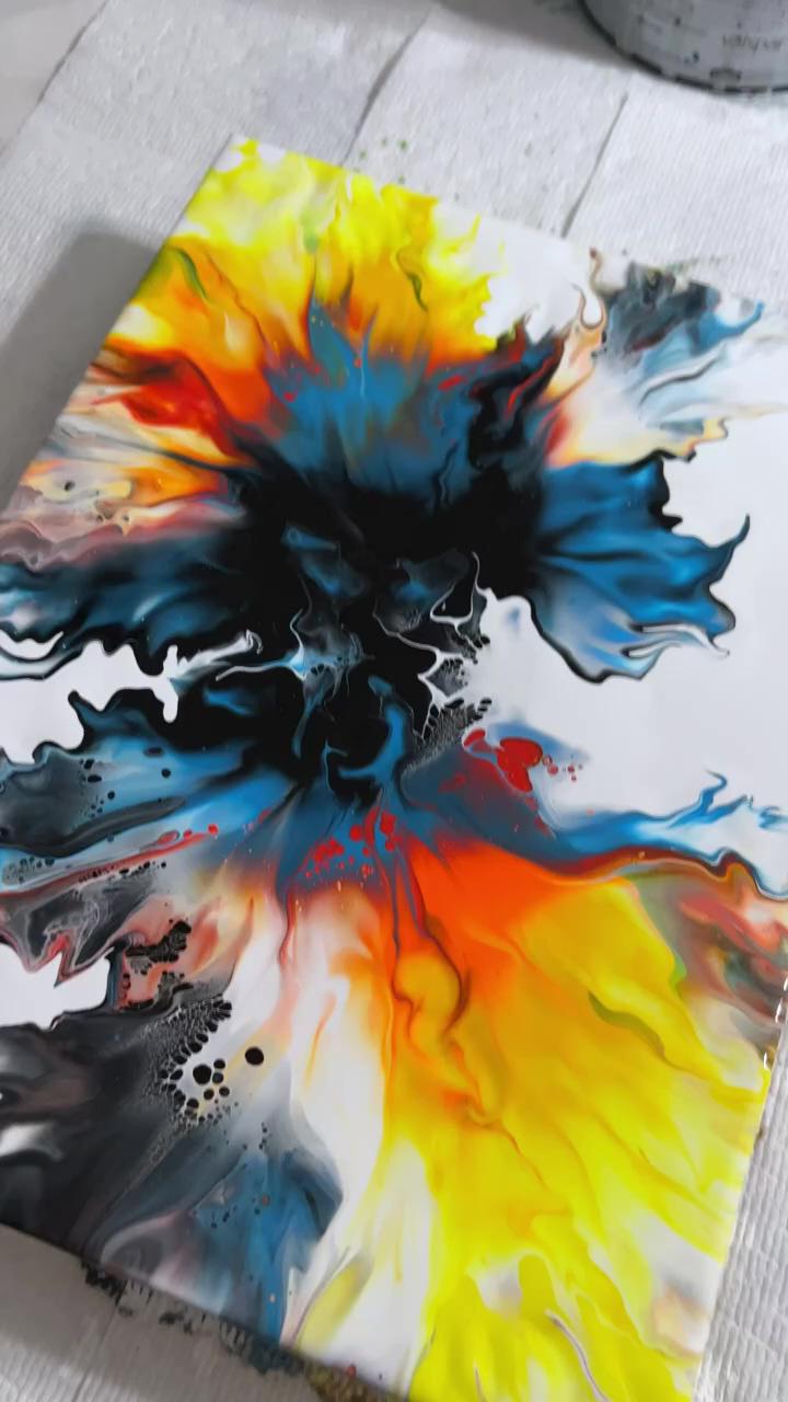 Galaxy fire - acrylic dutch pour painting - youtube | wow a must-try pouring technique