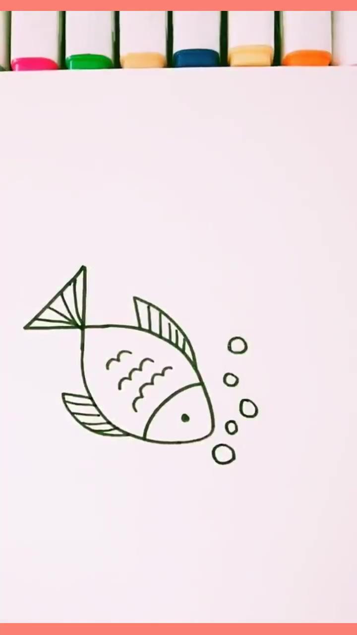 How to draw a fish, fish easy draw tutorial | diy creative crafts-easy origami paper tutorial