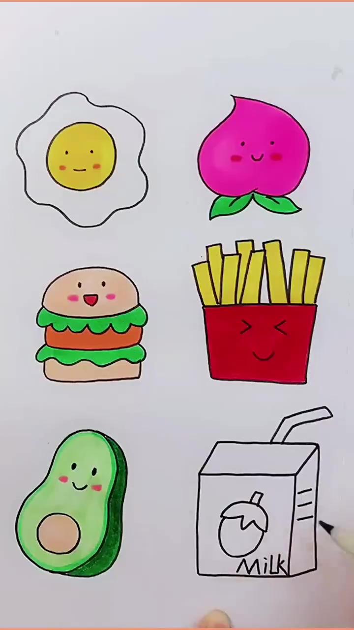 How to draw a food step by step food drawing tutorial | children stick figure