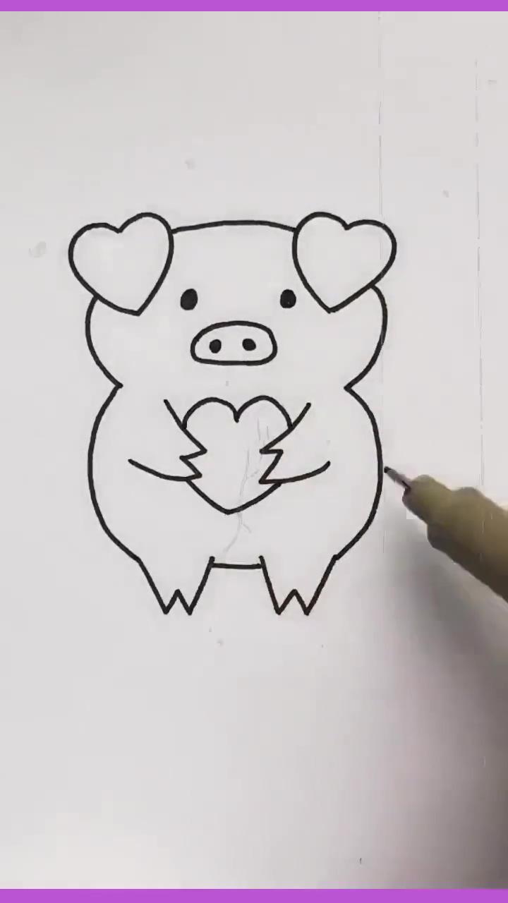 How to draw a pigs: easy step-by-step guide; pig drawing easy