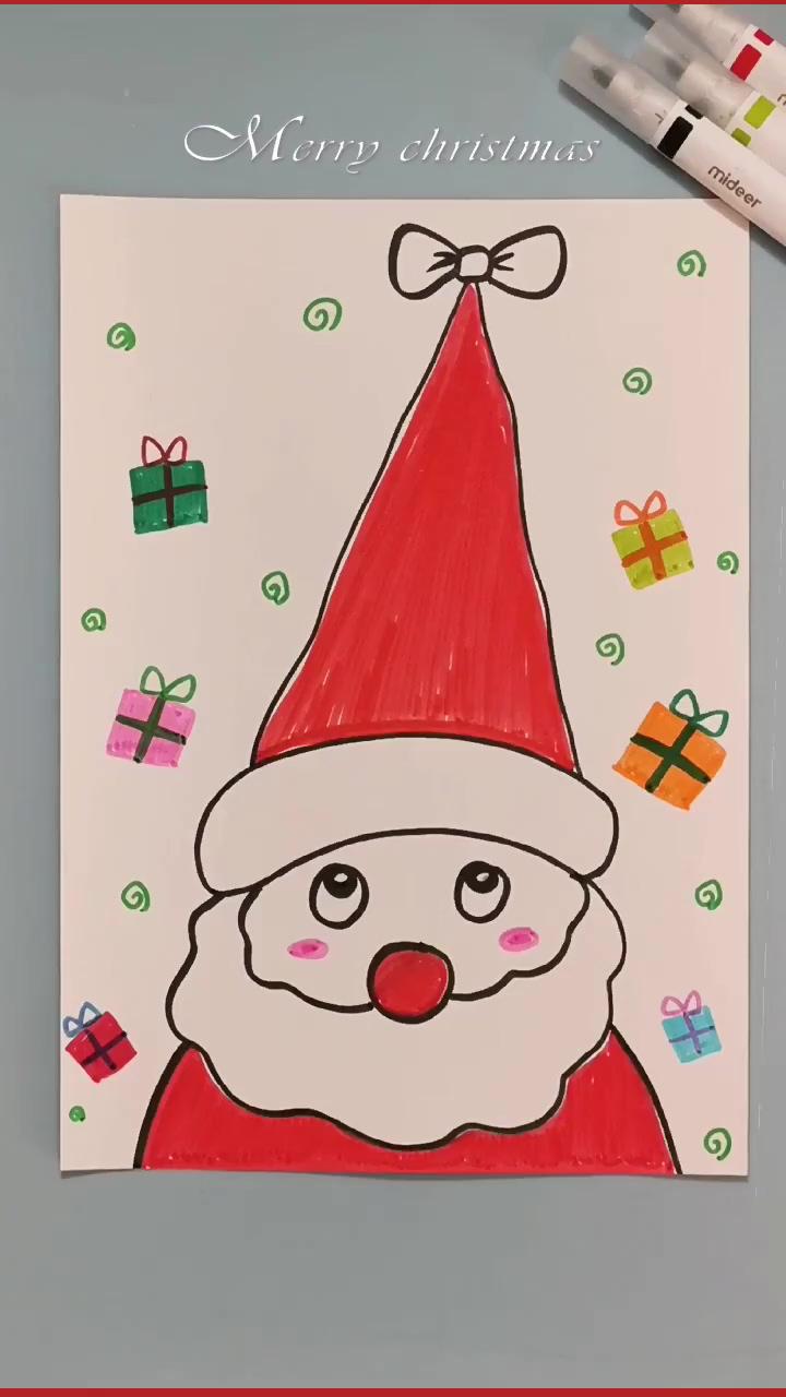 How to draw a santa claus - step by step guide | easy and simple drawing idea - city drawing for kid
